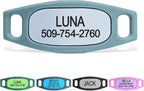 GoTags Silent Dog Tag, Personalized Engraved Silicone and Cat Name Pet ID Tags, Soundless Quiet Slide On Nameplate for Collars, No More Jingling Tags (Gray, Large) - Image 15