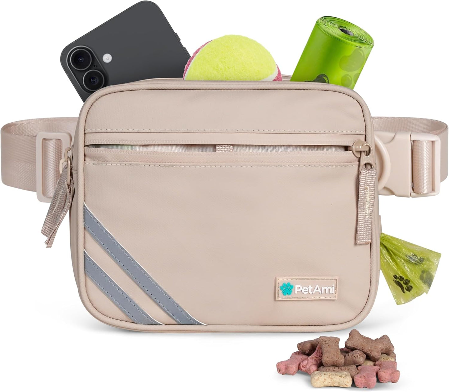 PetAmi 3-in-1 Dog Walking Bag, Crossbody Fanny Pack with Removable Treat Pouch for Pet Training, Dog Mom Waist Belt with Poop Bag Dispenser and Waste Bag Holder, Black - Image 11