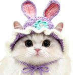 Strawberry Cat Hat, Cotton & Soft Cute Knitted Hats for Cats Birthday Party Christmas Puppy Hat for Small Pets (Red, M) - Image 11