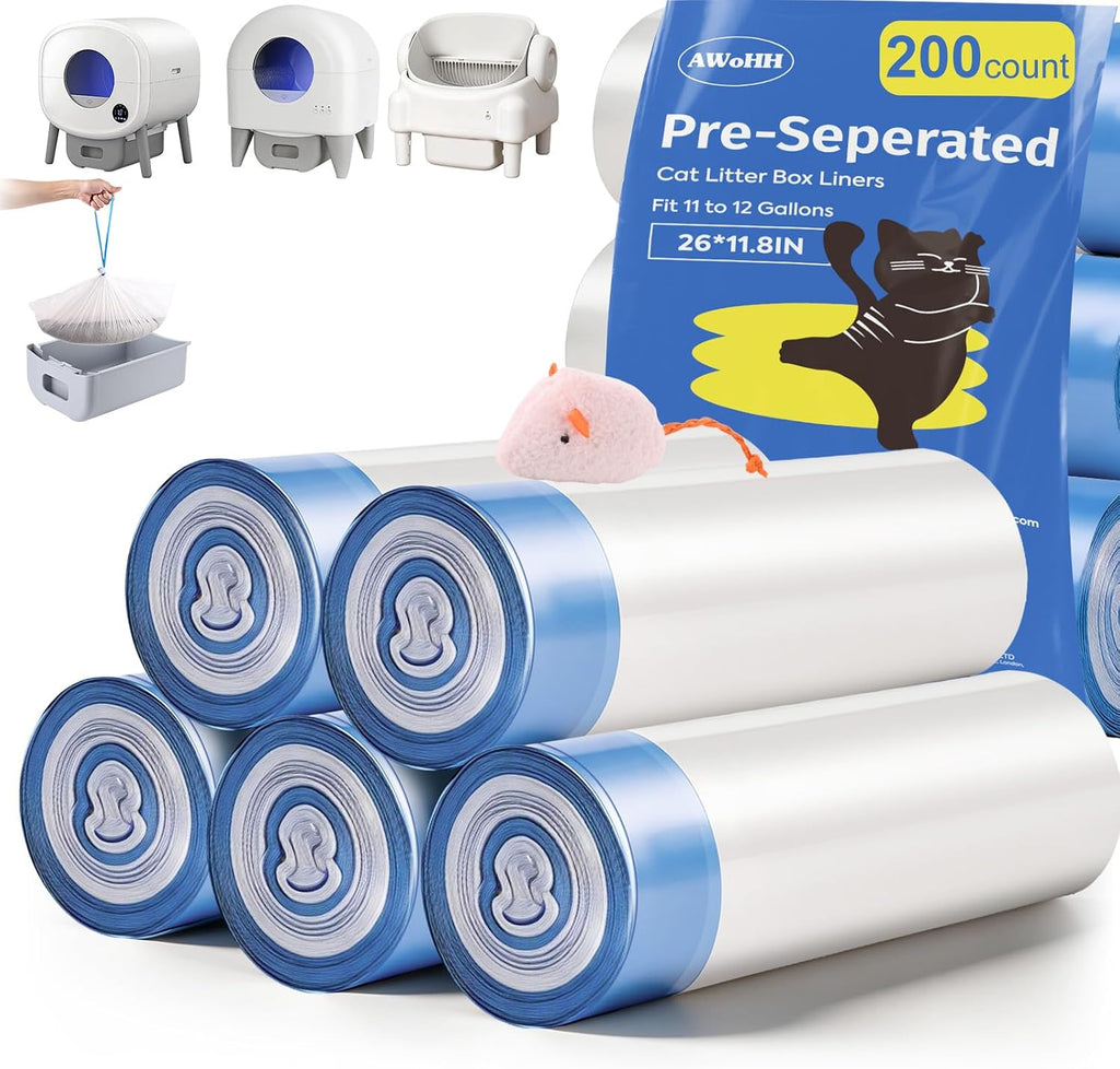 150 Count 26"x11.8" Self-Cleaning Cat Litter Box Bags for Cumrige Fumoi Fsitego Paruuntys Litter box, Pre-Seperated Automatic Litter Box Replacement Drawstring Heavy Duty10-12 Gallons of Capacity - Image 10