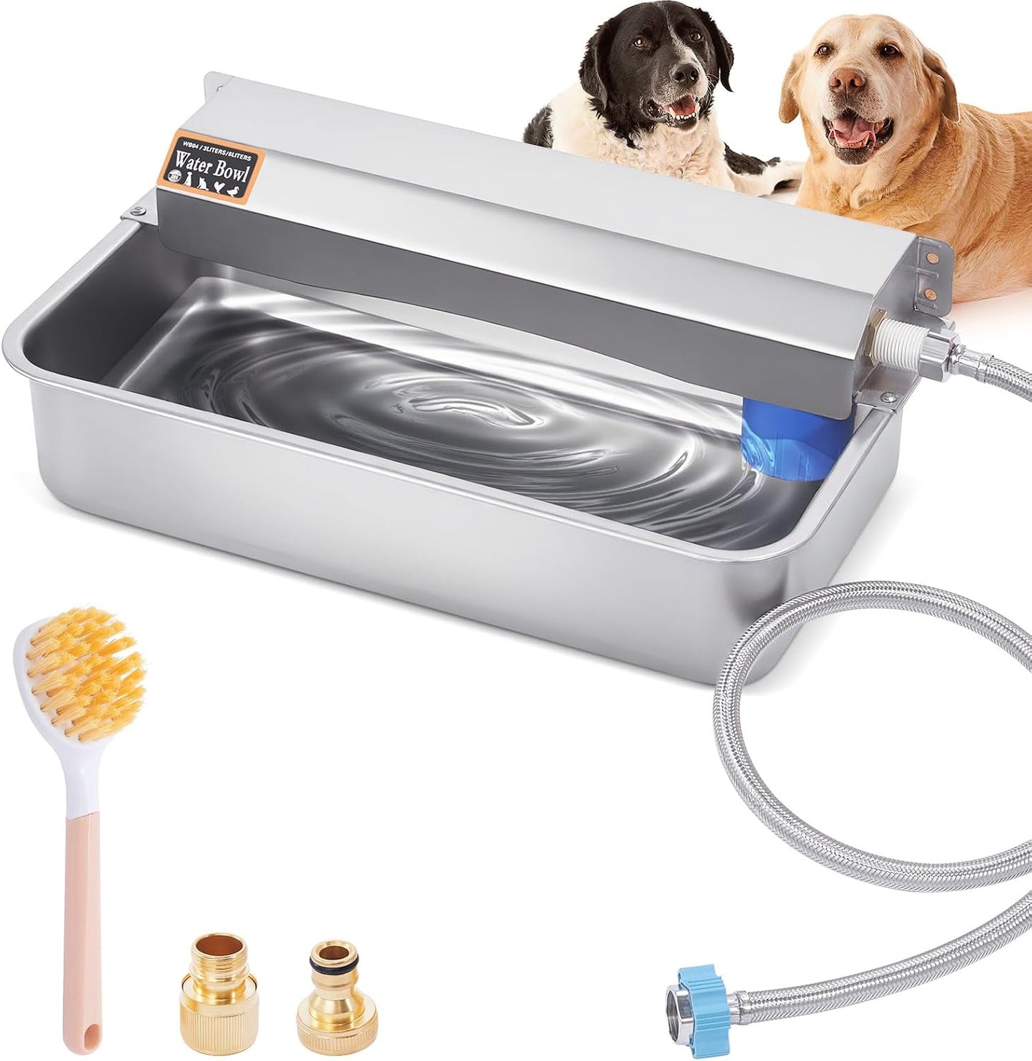 Automatic Water Dispenser for Dog, 3L Dog Water Bowl Dispenser, Stainless Steel Indoor/Outdoor Water Feeder Suitable for Dogs Livestock Chicken Horse, Easy to Clean - Image 9