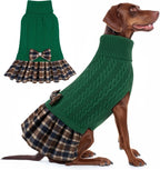 KYEESE Dog Sweater Stretchy Dogs Clothes Soft Turtleneck Pet Sweater Dress Pet Coats with Bowtie Thick Knitwear Warm Pullover Dog Sweaters for Medium Dogs Girl for Cold Weather Winter - Image 15