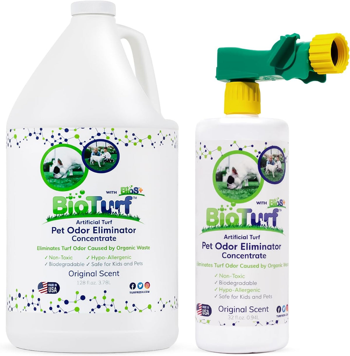 BioTurf BioS+ Turf Cleaner for Pet Urine Outdoor - Artificial Turf Cleaner Deodorizer Concentrate - Fake Grass & Yard Deodorizer for Dog Urine & Feces - Enzyme Kennel Odor Eliminator 32oz 2pk - Image 9