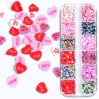 KCXUUYS Valentines love hearts nail art sequins front view organizer