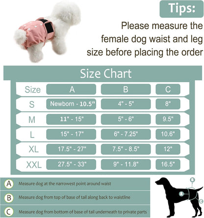 Grecle highly absorbent dog diapers female displaying the leak-free waterproof exterior shell design.