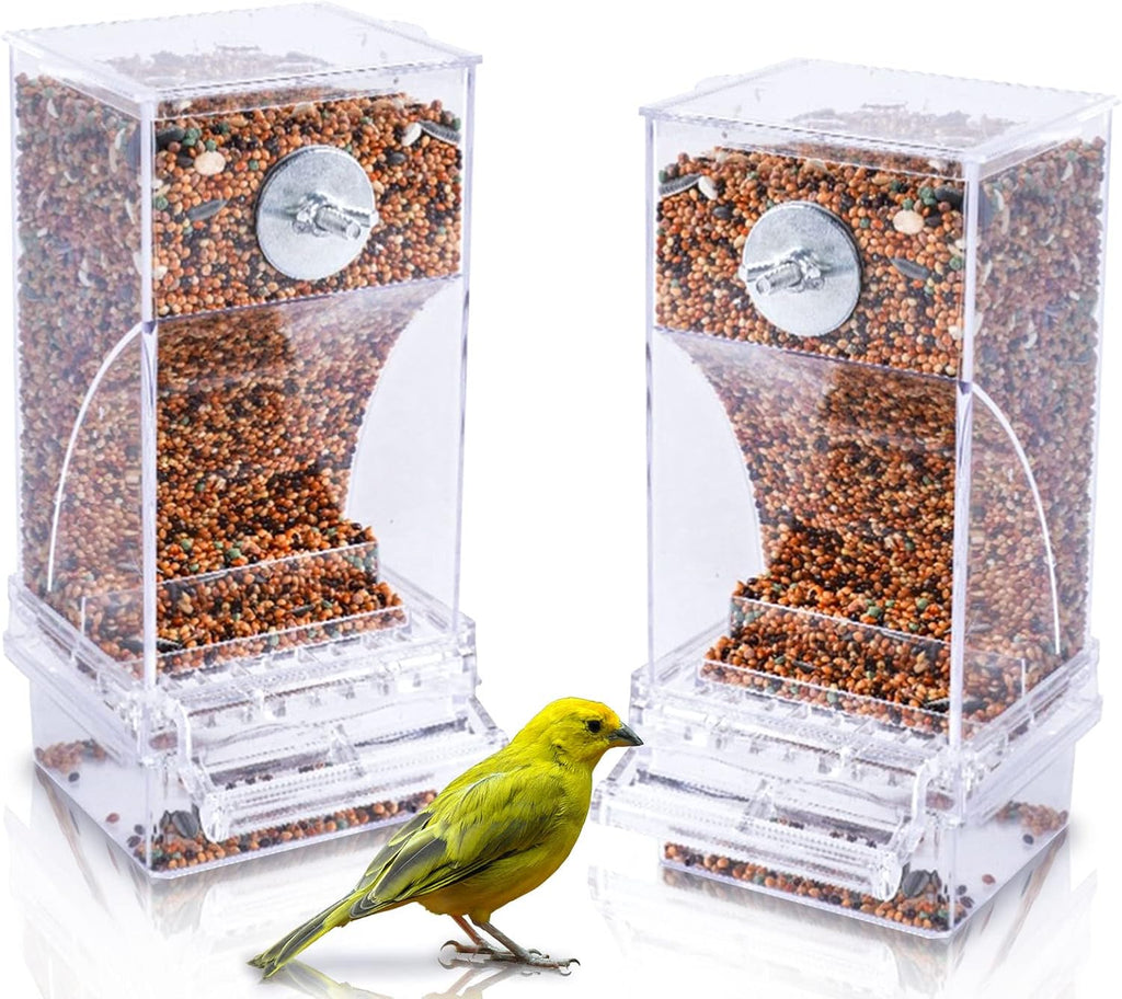 Hamiledyi No Mess Bird Feeders Automatic Parrot Feeder Drinker Acrylic Seed Food Container Parakeet Water Dispenser Cage Accessories for Lovebirds Budgies Canary Finch - Image 9