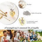 Premium gold heart cremation necklace for pet parents