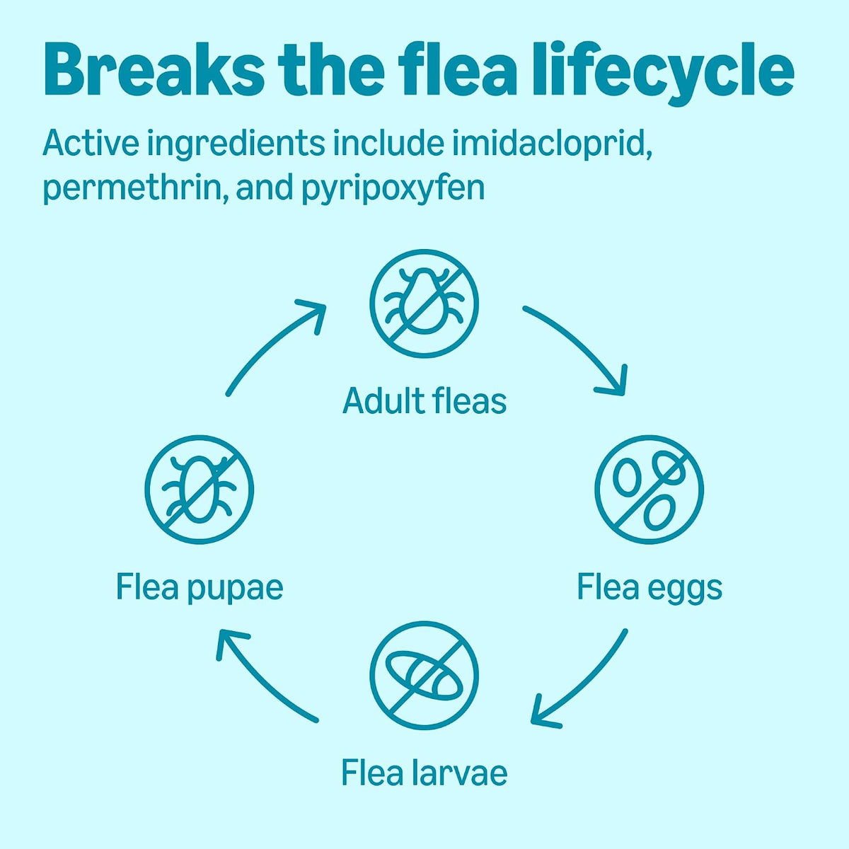 Six individual applicator tubes of Amazon Basics dog flea prevention treatment.