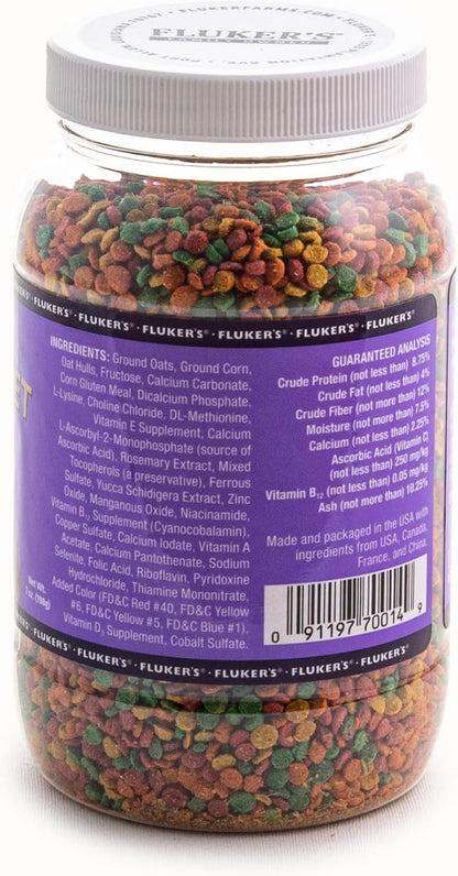 Fluker's reptile diet showing small nutrient dense colorful pellets for shell development