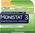 Monistat 3 Day Yeast Infection Treatment front packaging for vaginal health.