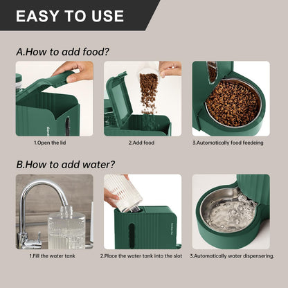 Gardner Pet green gravity pet waterer featuring the built-in water filtration system.
