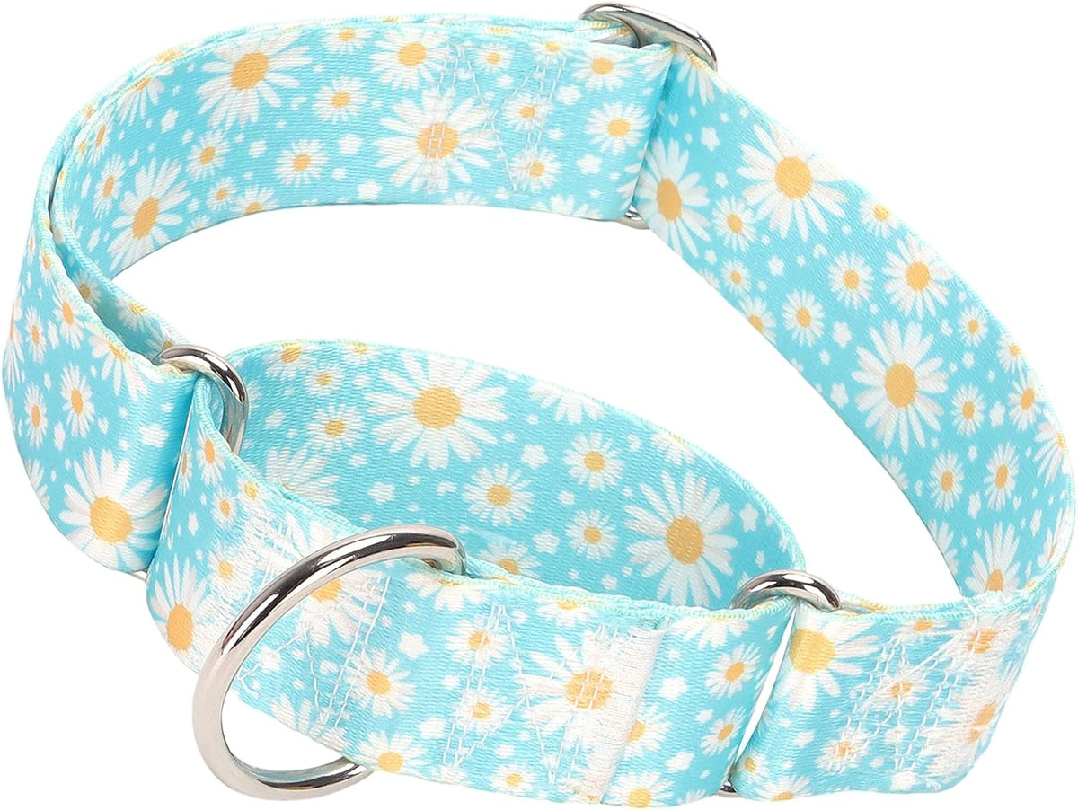 Martingale Dog Collar for Large/X-Large Dogs - Heavy Duty 1.5" Military Grade Nylon Collar with Red Daisy Floral Design, No-Slip Adjustable Training Collar Durable & Stylish (L) - Image 14