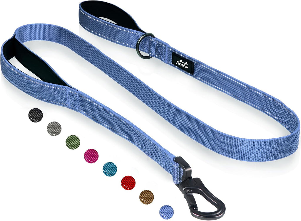 TwoEar 6FT 1IN Strong Black Dog Leash with 2 Padded Handles, Traffic Handle Extra Control, Comfortable Soft Dual Handle, Auto Lock Hook, Reflective Walking Lead for Small Medium and Large Dogs - Image 14