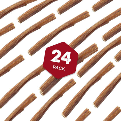 Best Bully Sticks twenty four pack premium dog treats close up