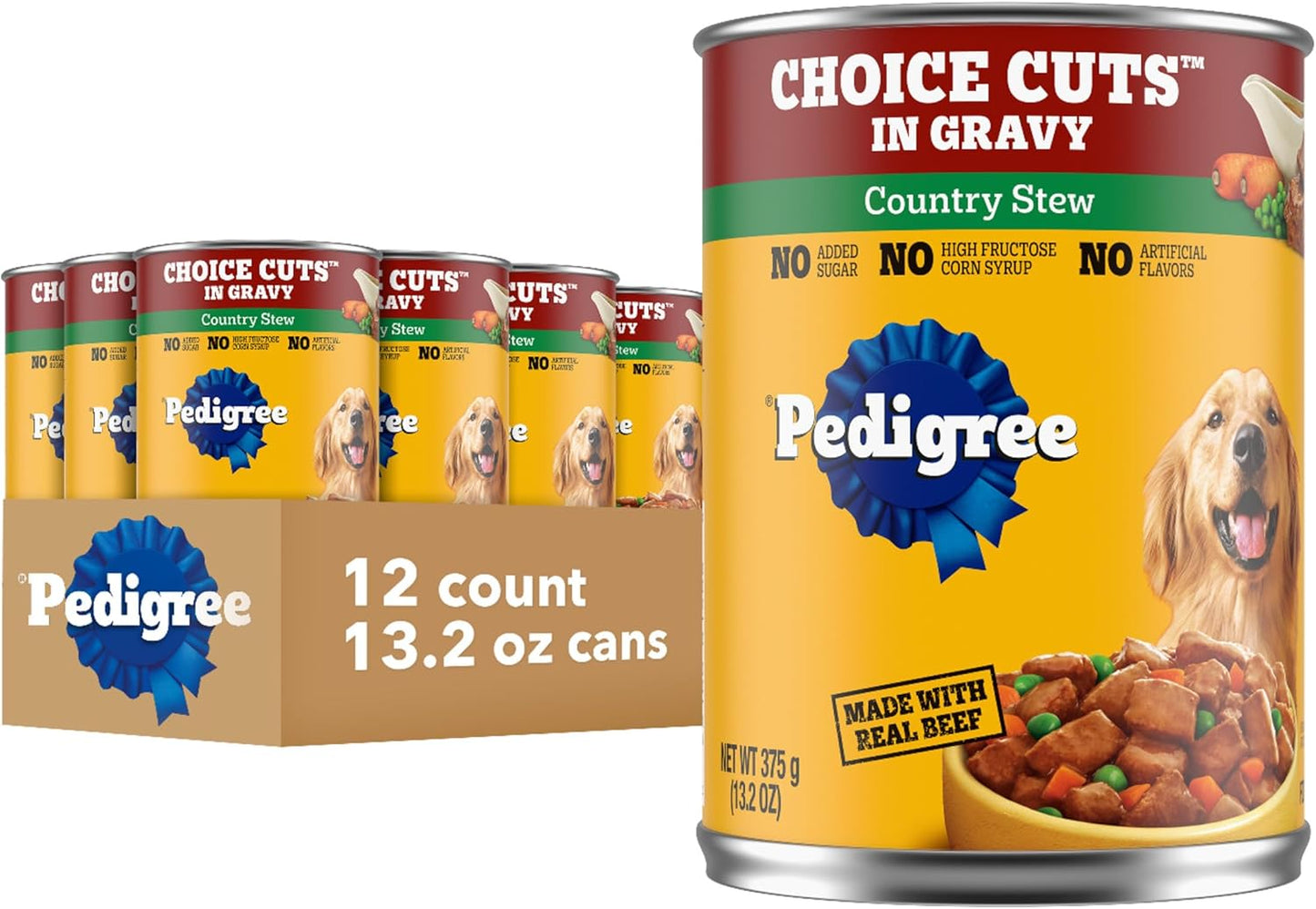 Pedigree Wet Dog Food, Choice Cuts Adult Canned Dog Food, Beef & Country Stew Multipack, 13.2 oz. Cans (12 Count, Pack of 1) - Image 15