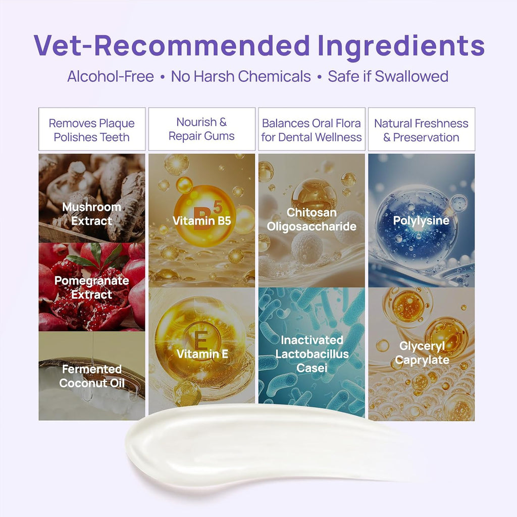 Fluoride free pet toothpaste for tartar prevention side view