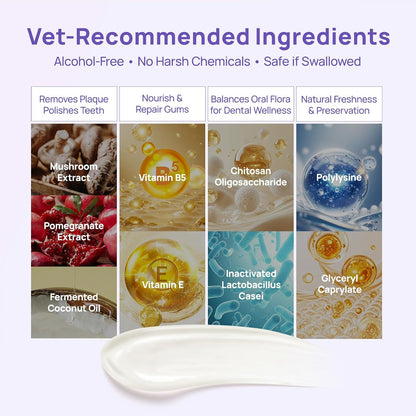 Fluoride free pet toothpaste for tartar prevention side view
