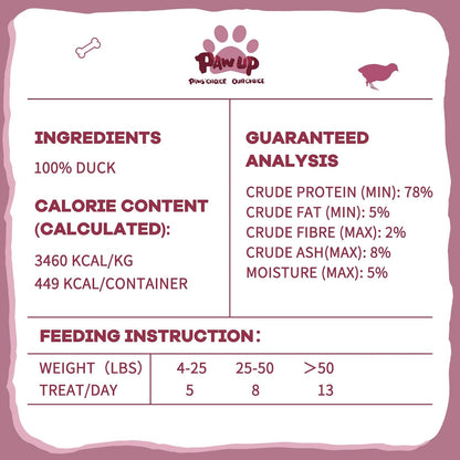 PAWUP Freeze Dried Duck Treats for Cats Dogs, Rawhide Free Freeze-Dried Raw Food Topper, High Protein, Gluten&Grain Free, 4.6oz - Image 9