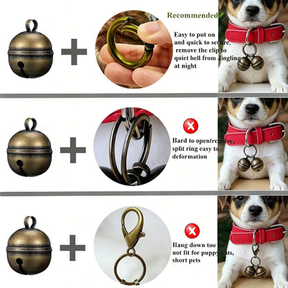 Chyobo brass pet bells showcasing the double loop design and split rings