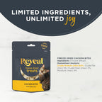 Natural freeze dried chicken breast bites for cat training rewards