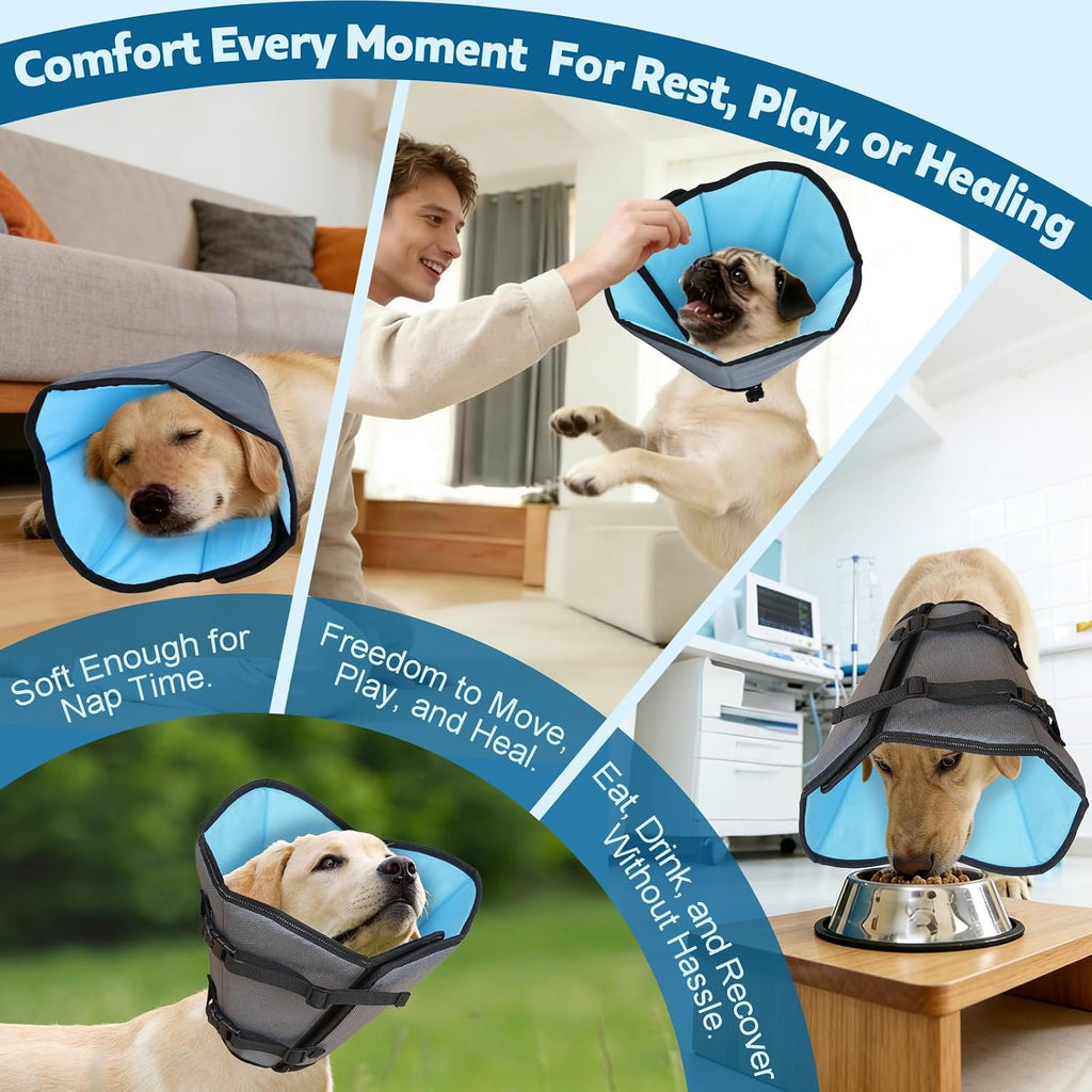 Comfortable dog cone alternative preventing wound scratching