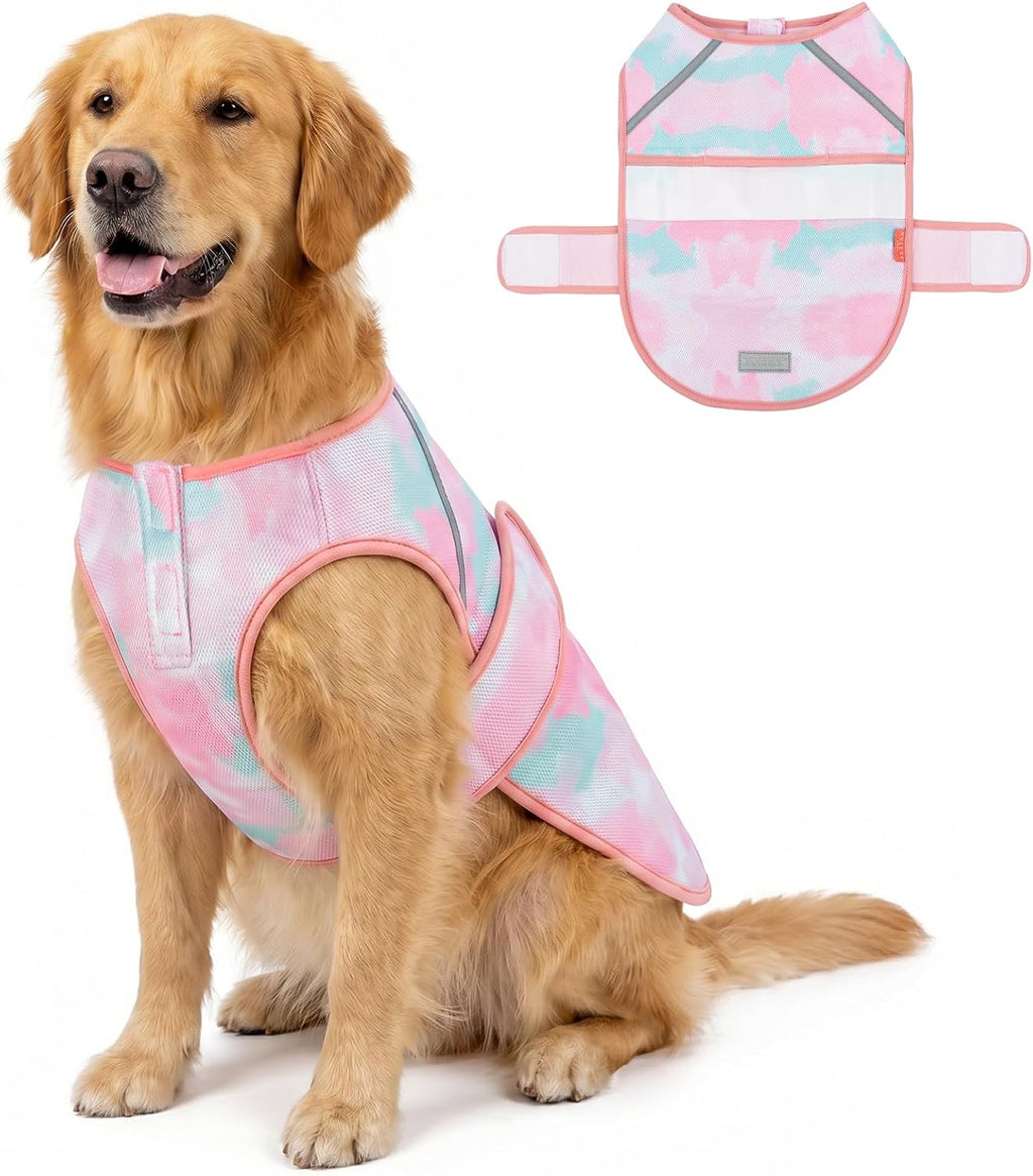 KYEESE Dog Cooling Vest, Lightweight Dog Cooler Jacket, 3D Breathable Mesh Pet Cooling Shirts for Summer with Reflective Stripe, Sun Protection Pet T Shirt for Beach, Hiking, Walking, Purple, L - Image 12