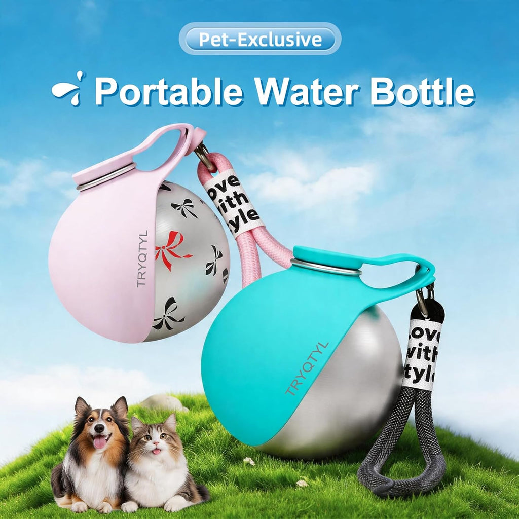 MSRXUP pet travel water dispenser clipped to a hiking backpack