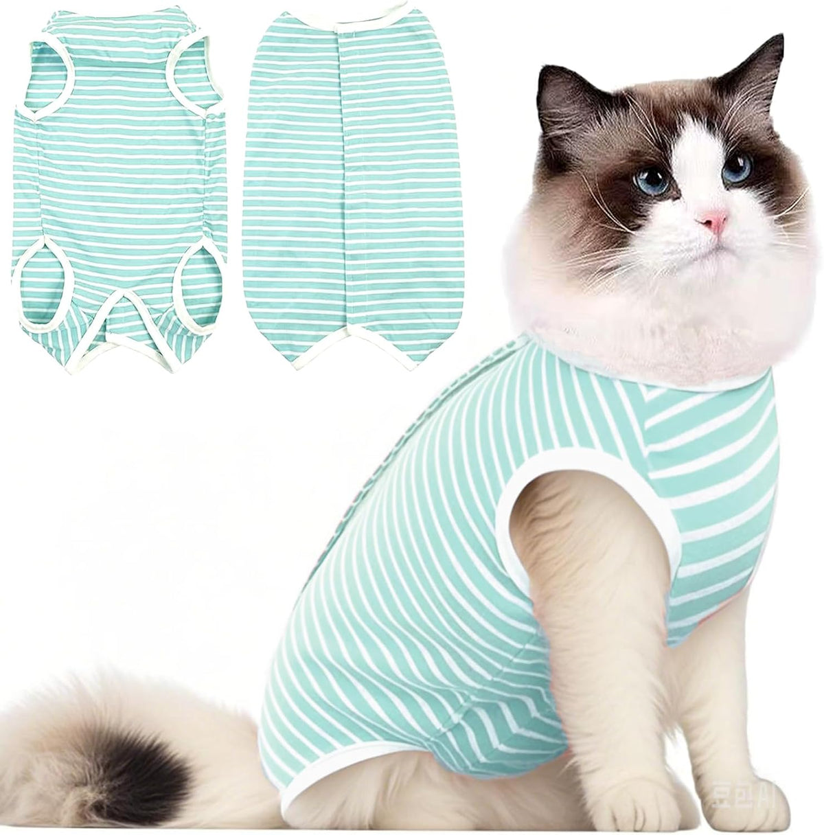 Cat Recovery Suit for Male and Female Surgical Post Surgery Soft Surgery Recovery Suit Onesie for Cats,E-Collar Alternative Anti-Licking Outfit Pet Surgical Recovery Cat Pajama Suit - Image 9