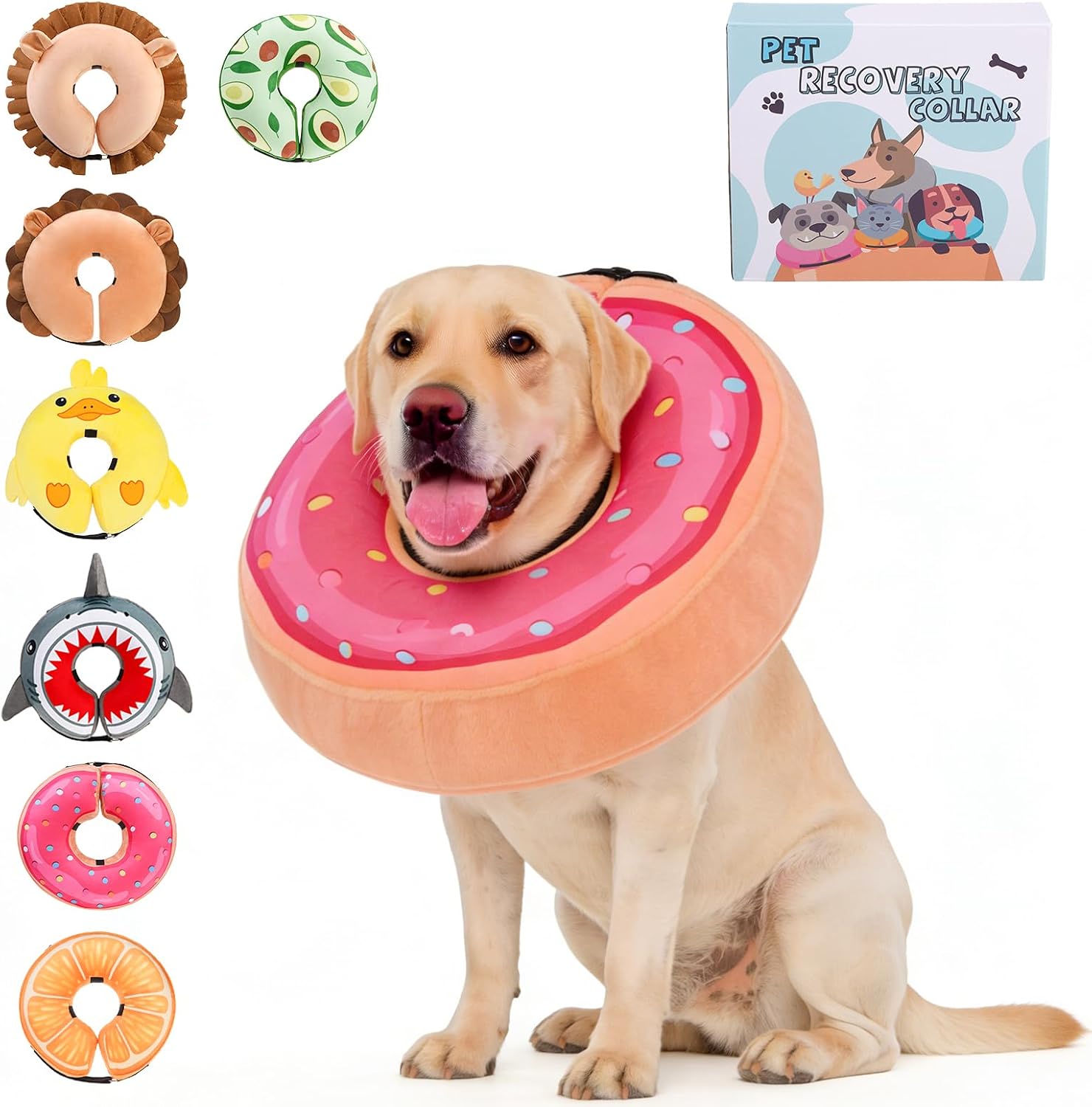 KOOLTAIL Inflatable Dog Cone Collar, Soft Donut E Collar for Dogs After Surgery to Stop Licking Enhanced Alternative, Blow Up Pet Neck Pillow Recovery Adjustable Cone for Dog Cat, Lion XL - Image 11