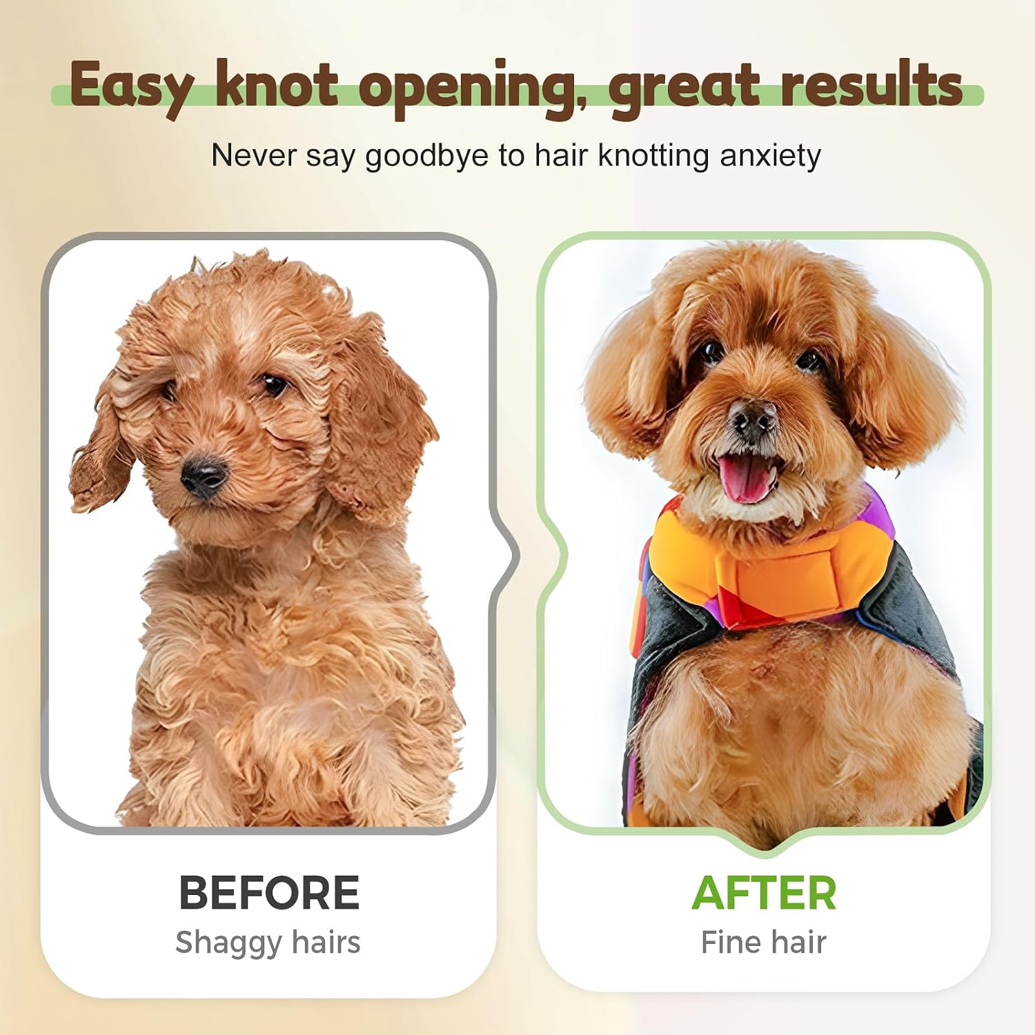 Pet grooming brush showing one click release button