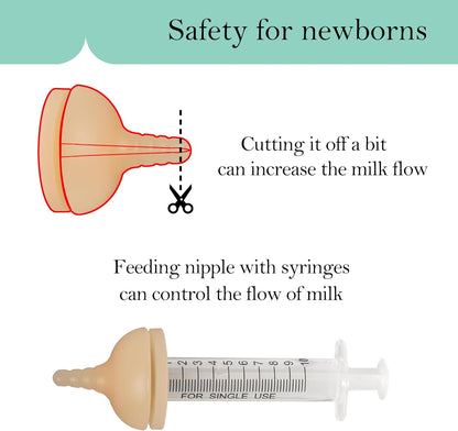Doggiema newborn animal nursing set with measuring syringe and bottle.