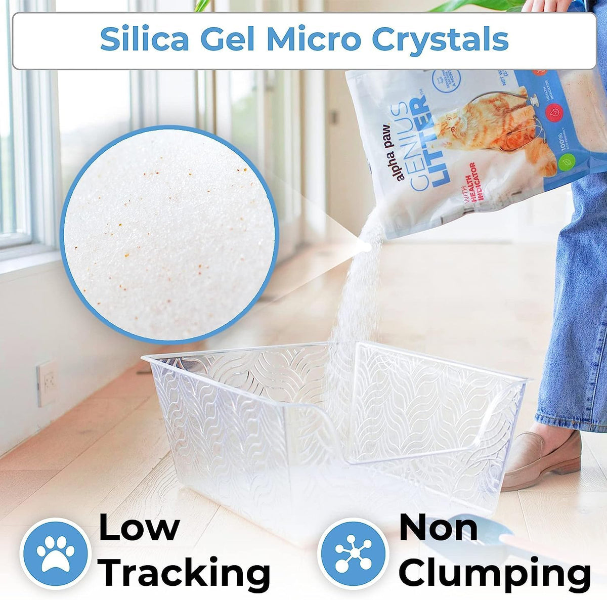 Genius Litter Health Monitoring Cat Litter, Featured on Shark Tank, Lightweight Crystal Silica Gel, Non Clumping, Dust Free, Low Tracking, Odor Control for Indoor Cats and Kittens, 6 lb Bag - Image 9