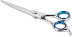 Laazar dog grooming scissors ergonomic blue handle detail