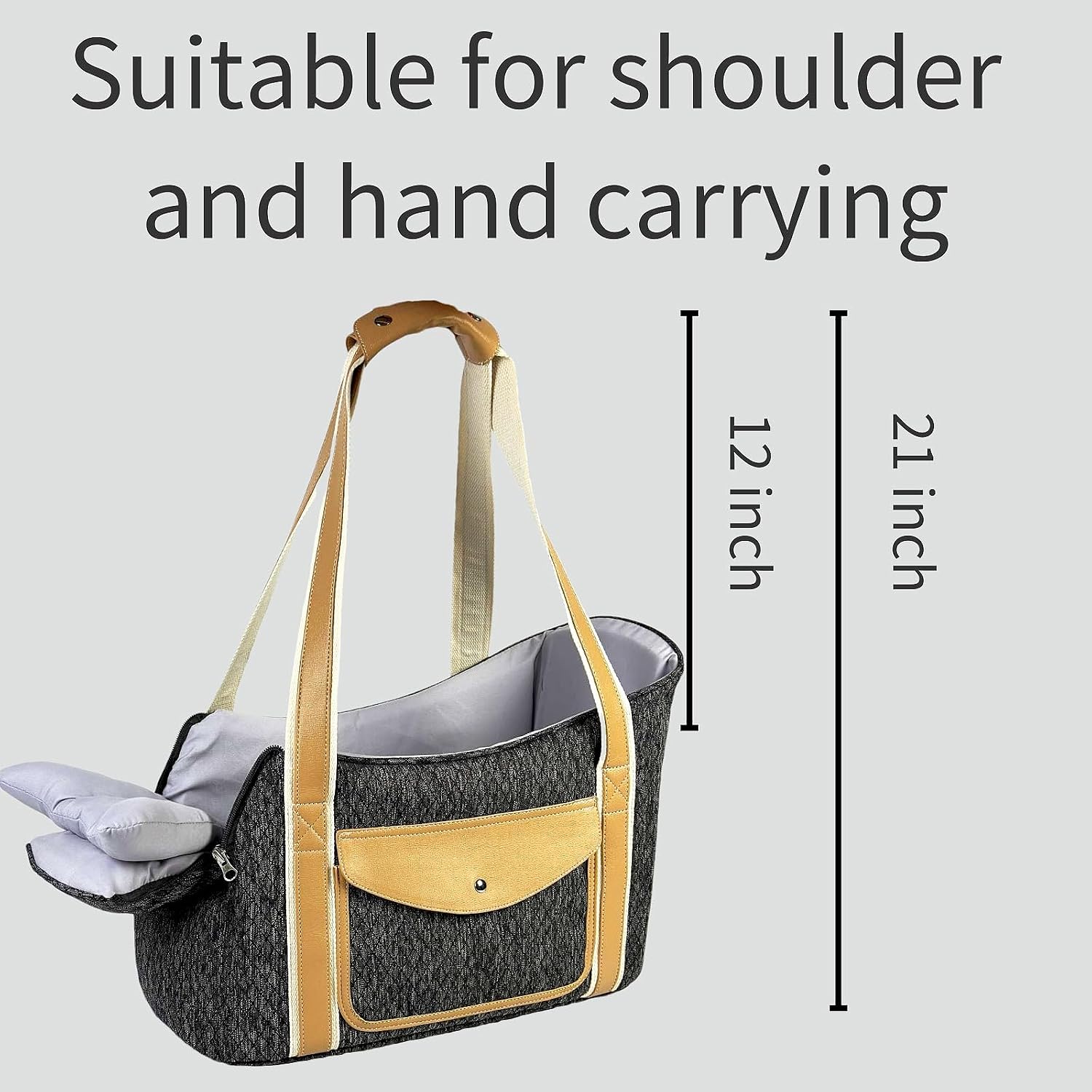 Top down view of BatlFrist dog carrier showing size and opening