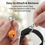 Close up view of the durable lobster clip keychain pendant included in the pet accessories pack.