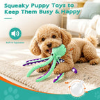 Fuufome interactive squeaky dog toy with six extra long legs for puppy training