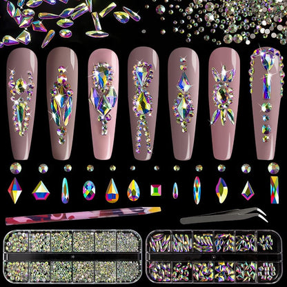 Belleboost 3D glass AB crystal nail art kit front view