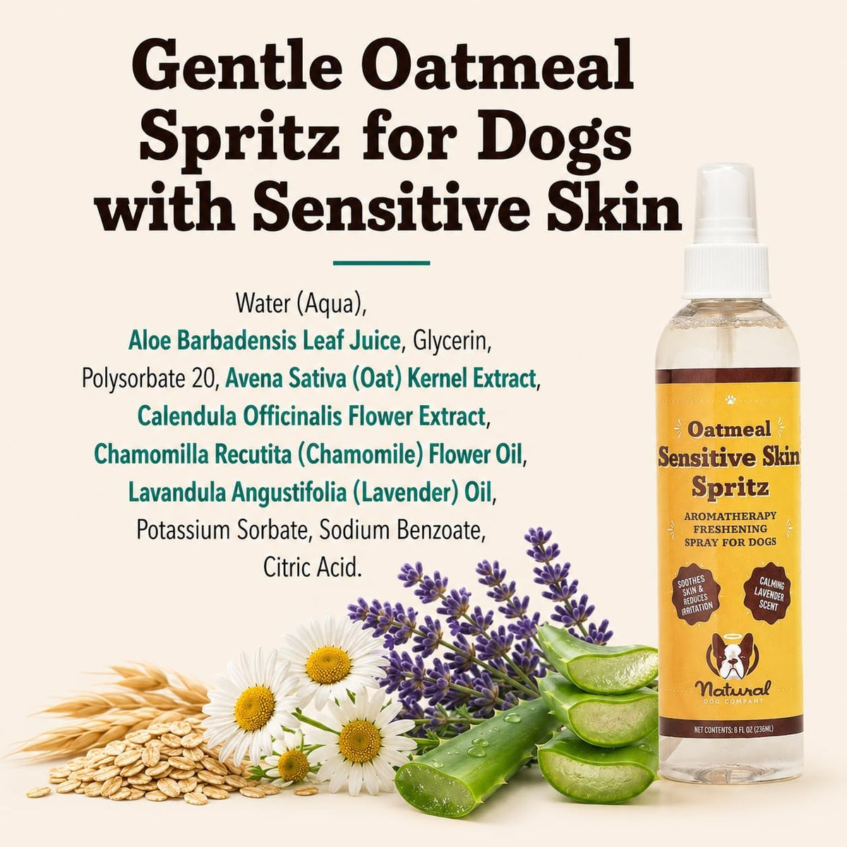 Natural Dog Company Sensitive Skin Dog Deodorizing Spray: Ideal with Sensitive Skin Dog Shampoo, Long Lasting Dog Perfume, Dog Spray Deodorizer, Neutral Scented Dog Spray with hints of Lavender, 8 oz - Image 10