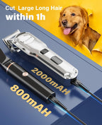 Oneisall quiet electric dog razor close up on stainless steel trimming head