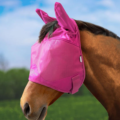 Harrison Howard magenta horse fly mask front view