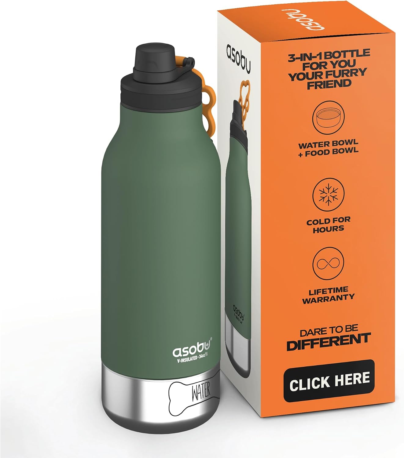 asobu Dog Barky Bottle - Insulated Stainless Steel Water Bottle with 2 Removable Dog Bowls for Food, Treats & Water - Pet-Friendly Travel Bottle for Hiking, Road Trips & Outdoor Adventures - Image 14