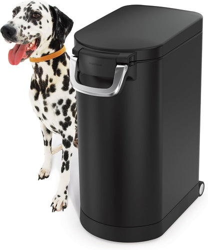 simplehuman 35 Liter, 40 lb / 18.1 kg X-Large Pet Food Storage Container for Dog Food, Cat Food, and Bird Feed, Brushed Stainless Steel - Image 12