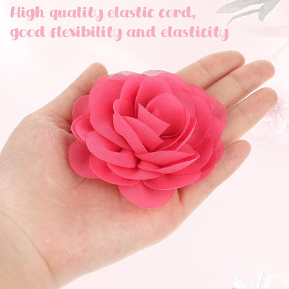 InnoHHustle interchangeable multicolored pet collar bow flowers showing the detailed fabric layers.