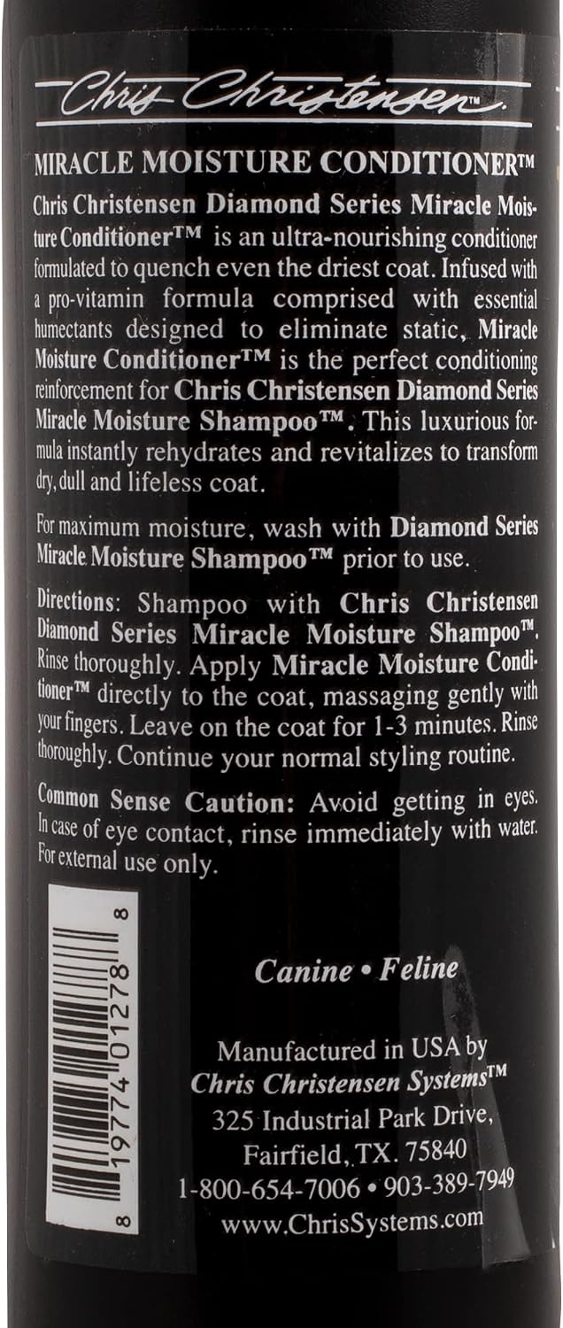 Chris Christensen Miracle Moisture premium grooming formula back label instructions