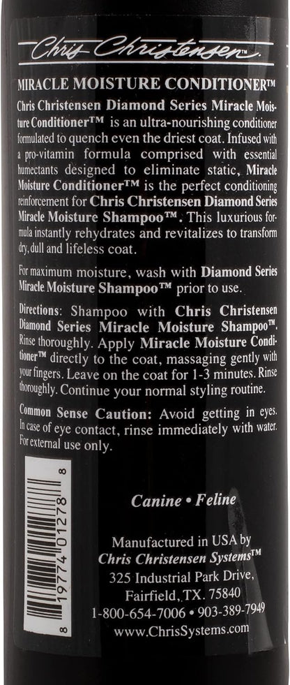 Chris Christensen Miracle Moisture premium grooming formula back label instructions