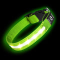 Petisay super bright LED dog collar green front view