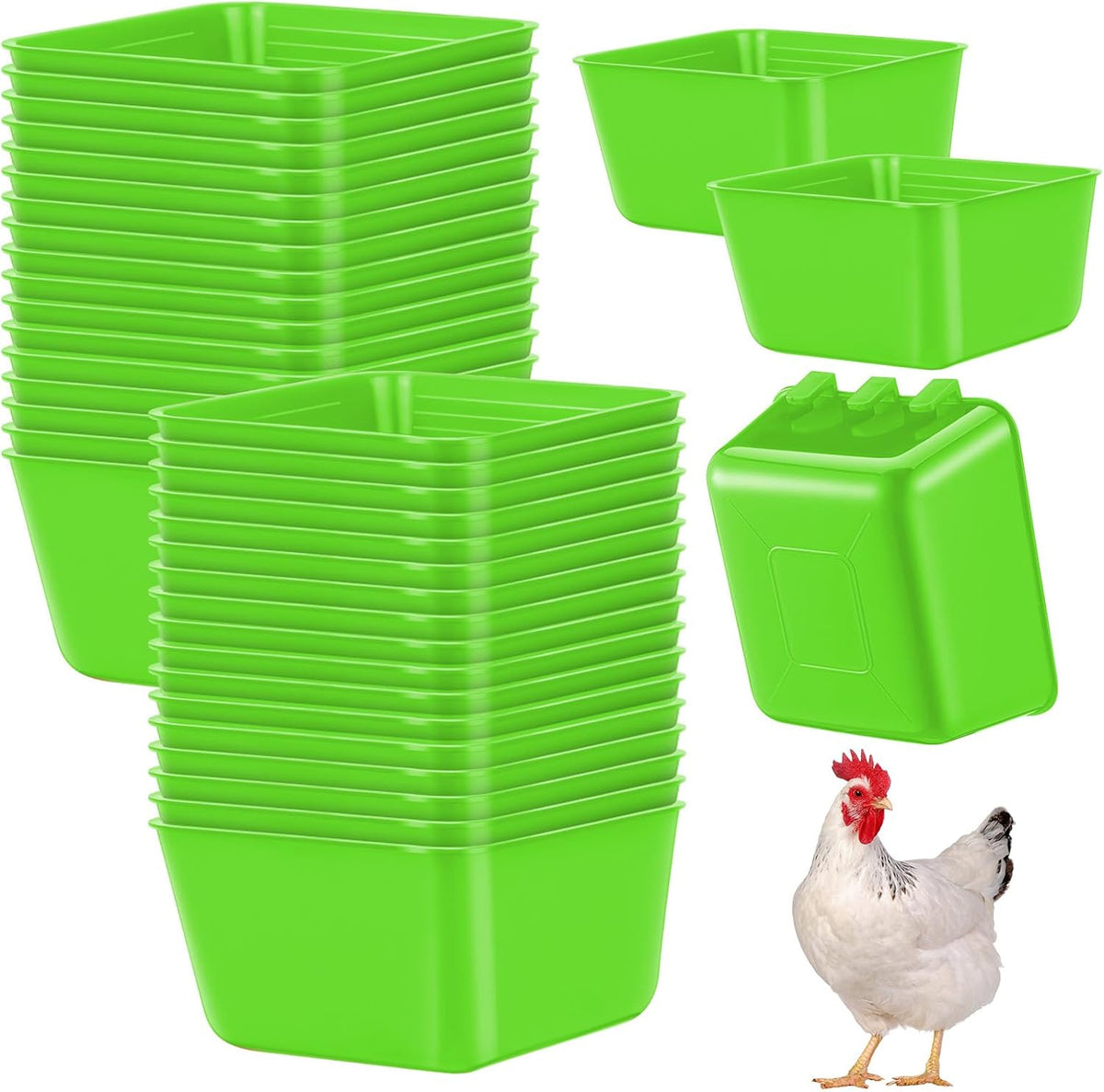 Maxdot 20 Pcs Chicken Water Feeder Cup 16 oz Large Watering Cup, Red - Image 10