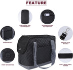 Black dog carrying bag with storage pockets