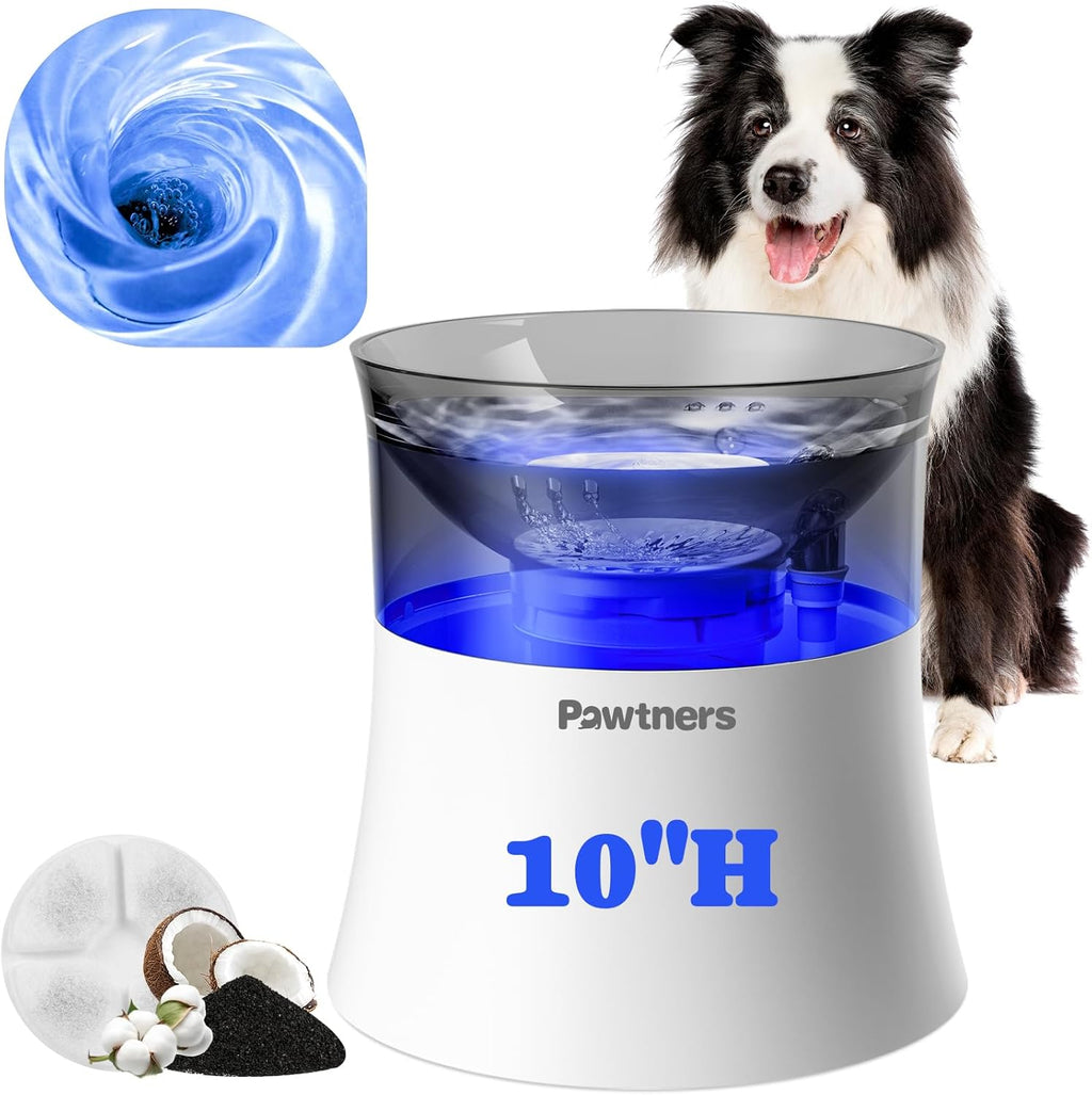 Pawtners Pet Dog Water Fountain with Vortex Filter, 1 Gal/3.5L Water Bowl Dispenser for Medium Small Dog/Cat, Automatic No Spill Cat Fountain for Inside, Deep Drinking Area and Quiet Pump, 6.7" H - Image 9
