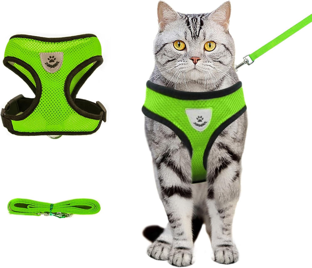 shudyear Summer cat Chest Harness and Leash, Anti-Escape Adjustable Soft mesh cat Leash and Chest Harness Set for All Types of Cats cat Vests (Size S,Black) - Image 9
